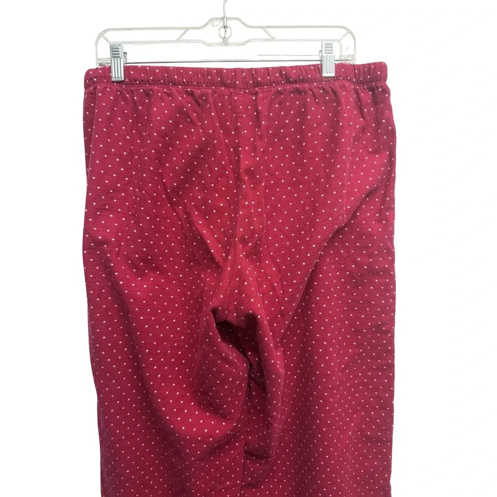 Gillian & O'Malley Pajama Pant Size LG Women's Polka Dot Red Flannel Sleep Pants
